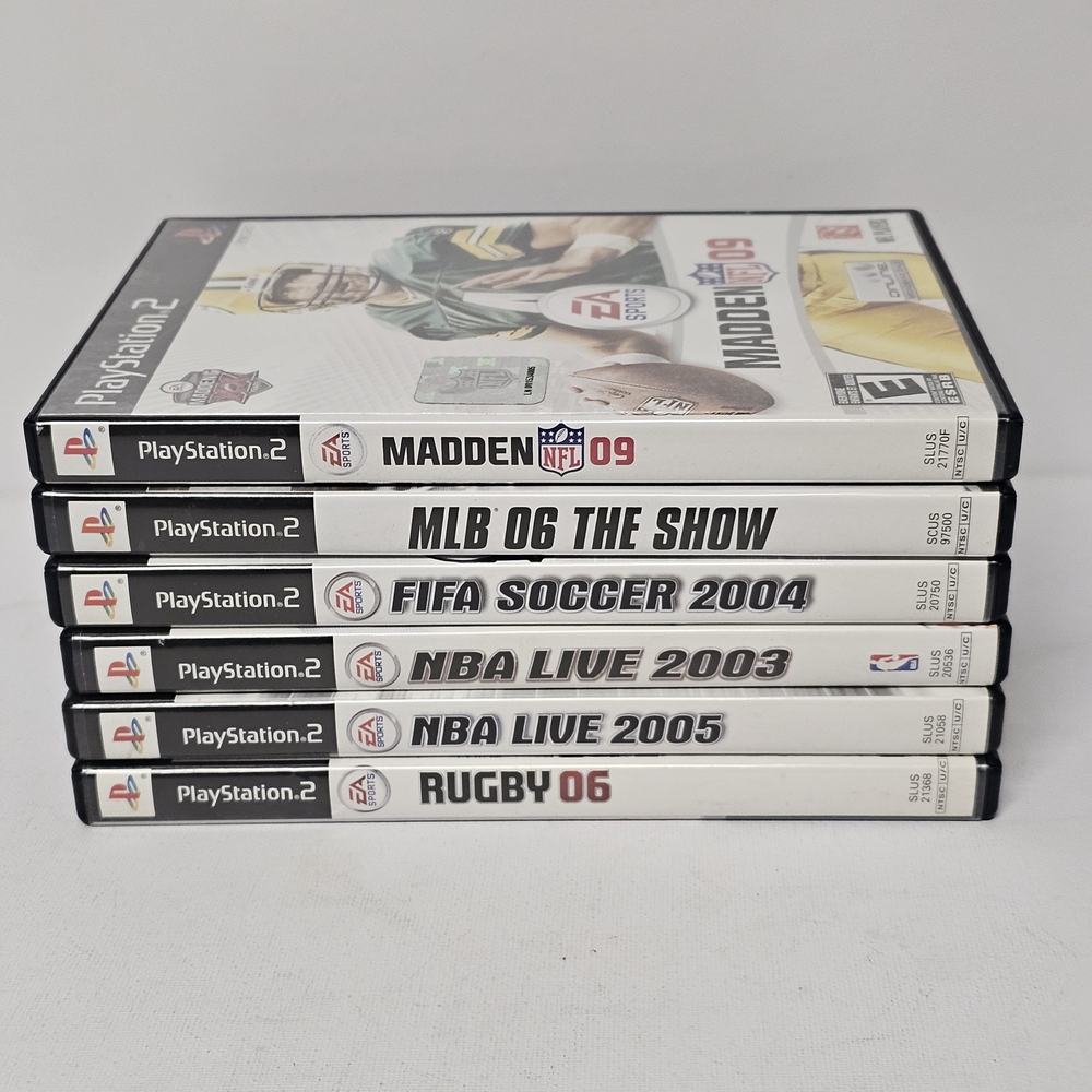 PlayStation 2 PS2 Game Lot of 6 – Madden, MLB, FIFA, NBA, Rugby (Sports Bundle)